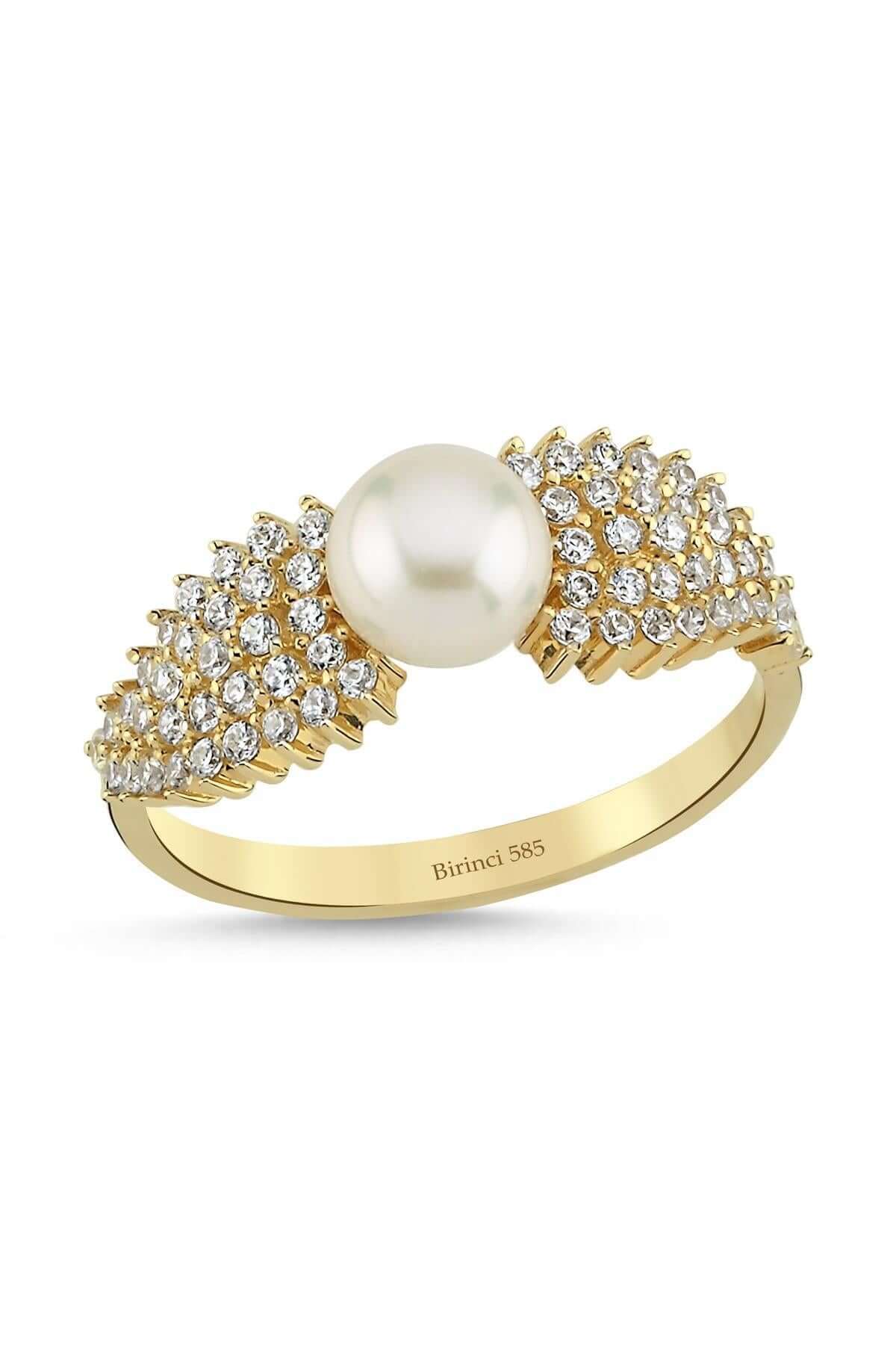 Zircon Stone Natural Pearl Ring
