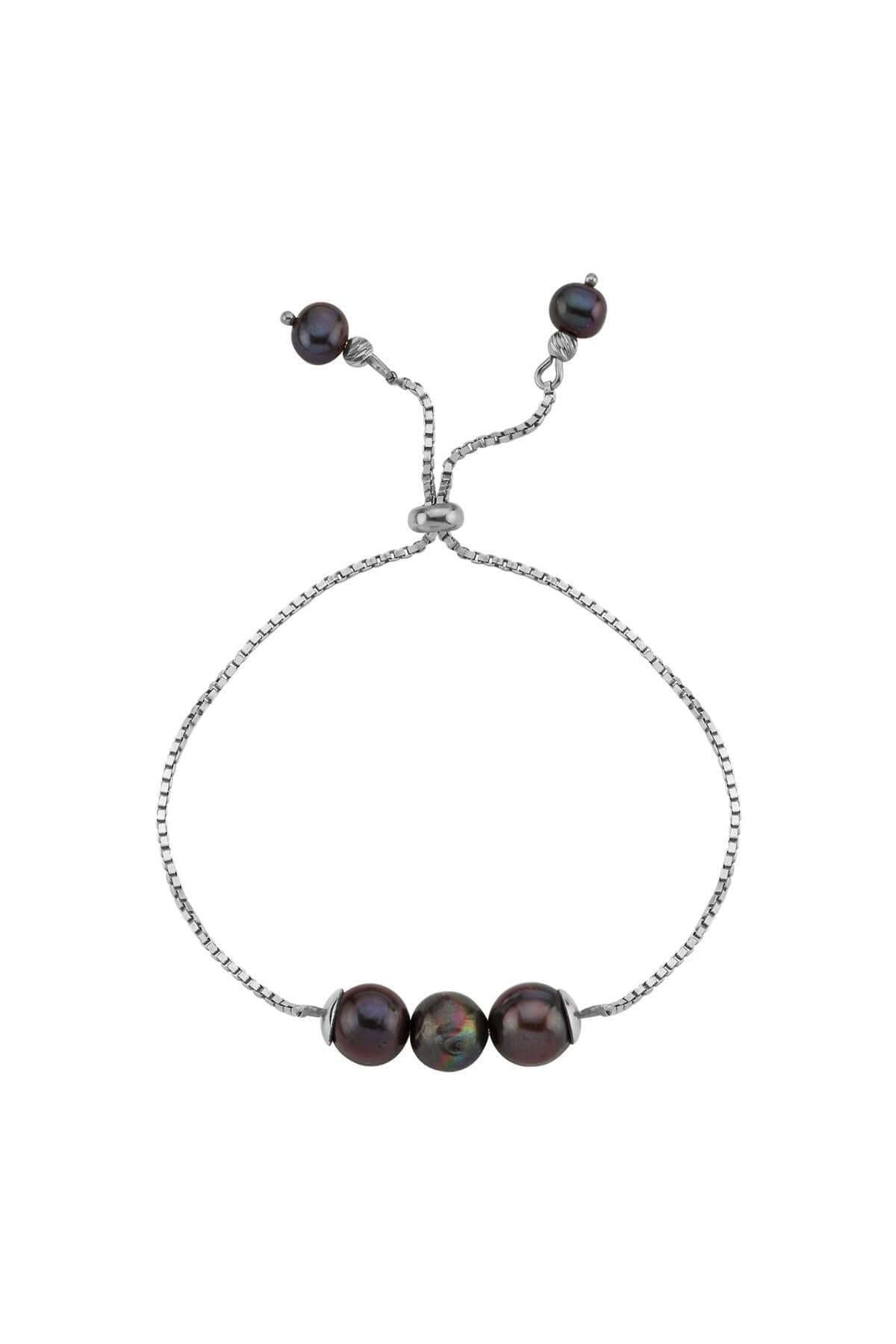 Adjustable Three Natural Pearl Bracelet
