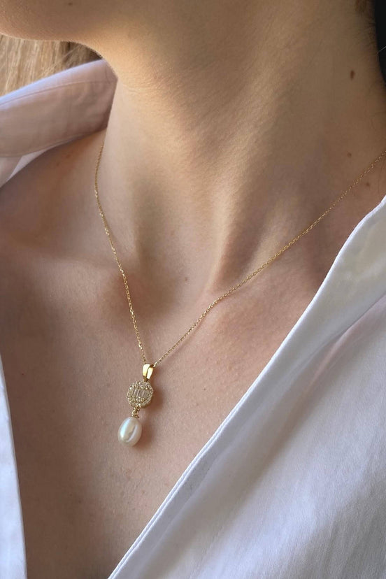 Baget Sekizgen Doğal İnci Sallantı Kolye | | Birinci1926