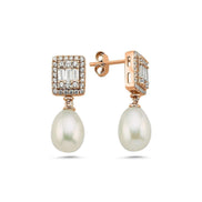 Baget Taşlı Doğal İnci Sallantılı Küpe | | Birinci1926
