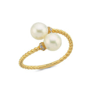Twisted Two Pearl Natural Pearl Ring
