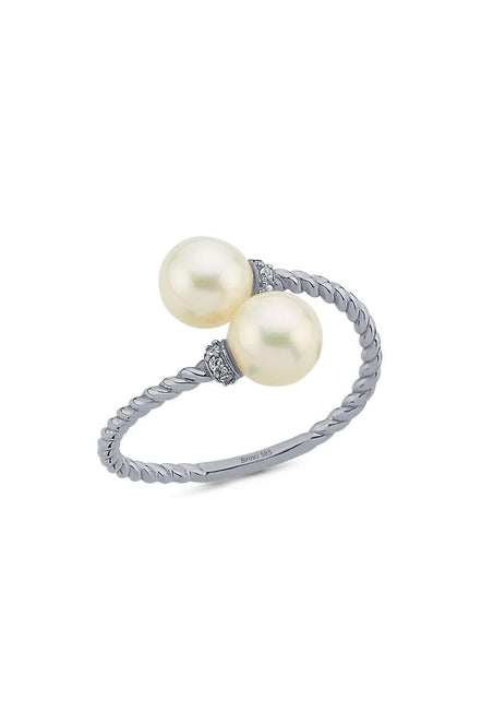 Twisted Two Pearl Natural Pearl Ring