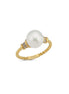 Twisted Zircon Stone Natural Pearl Ring