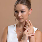 Twisted Zircon Stone Natural Pearl Ring