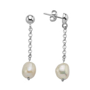 Natural Baroque Pearl Chain Earring
