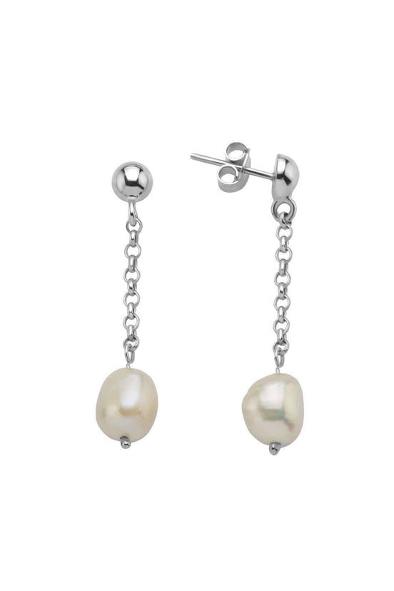 Natural Baroque Pearl Chain Earring