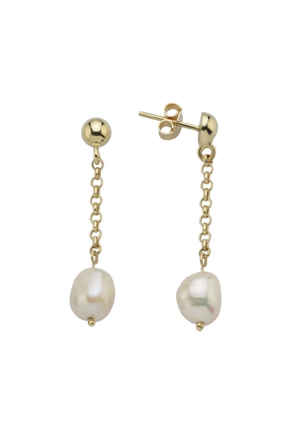 Doğal Barok İncili Zincir Küpe | | Birinci1926