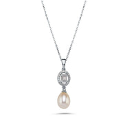 Oval Baget Taşlı Doğal İnci Kolye | | Birinci1926