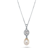 Oval Baget Taşlı Doğal İnci Kolye | | Birinci1926