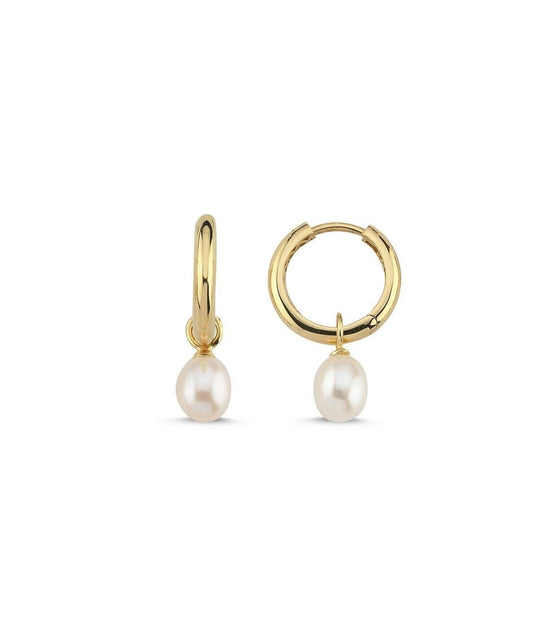 Fresh Water Natural Pearl Hoop Earring