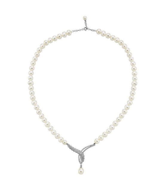 Yaprak Detay Taşlı Doğal İnci Kolye | | Birinci1926