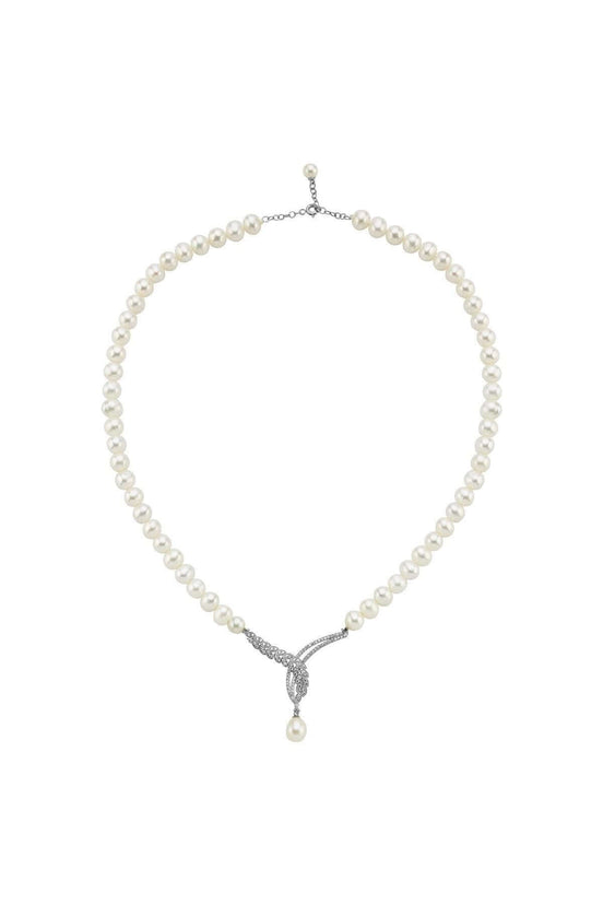 Yaprak Detay Taşlı Doğal İnci Kolye | | Birinci1926