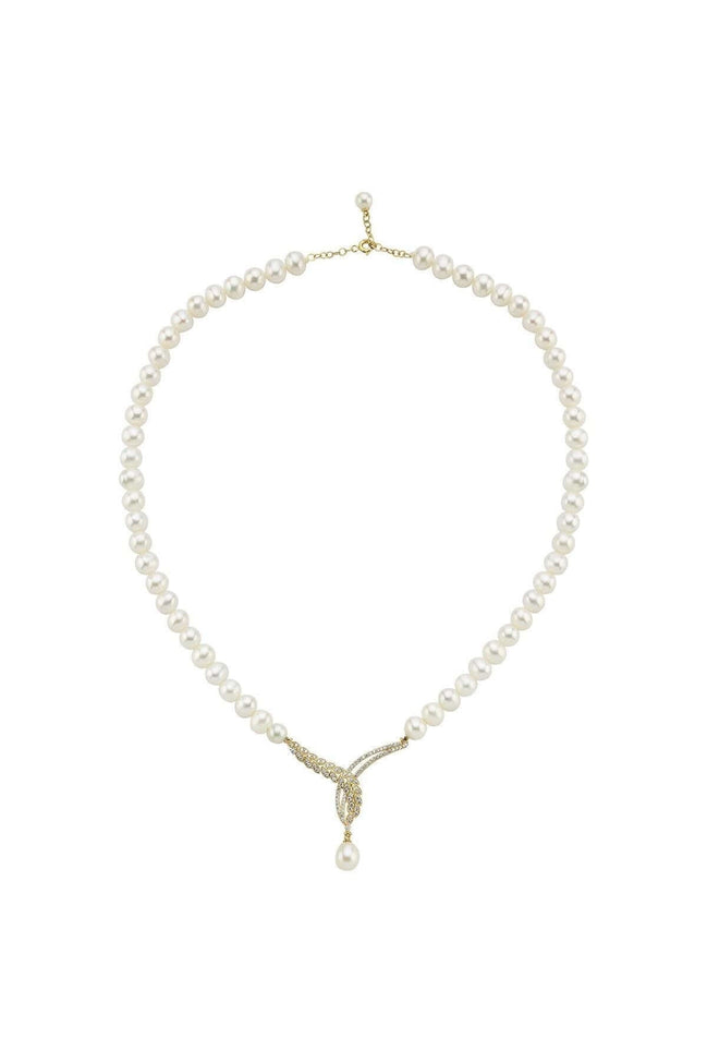 Yaprak Detay Taşlı Doğal İnci Kolye | | Birinci1926