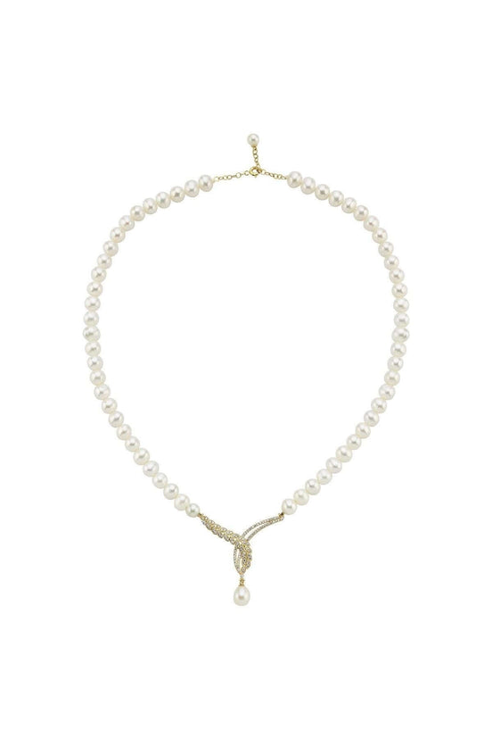 Yaprak Detay Taşlı Doğal İnci Kolye | | Birinci1926