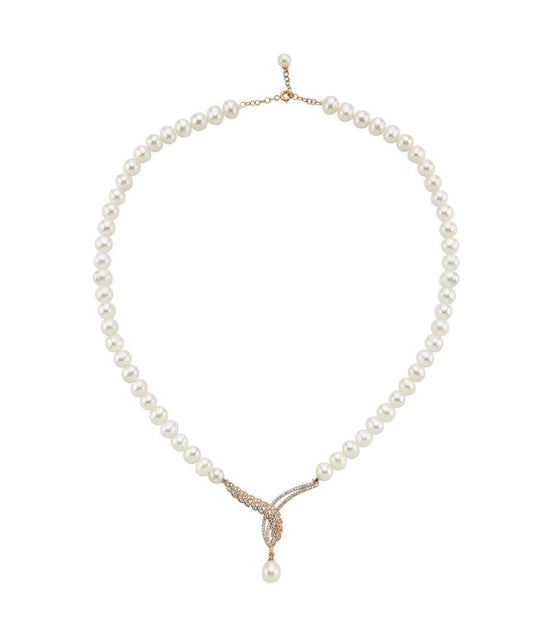 Yaprak Detay Taşlı Doğal İnci Kolye | | Birinci1926