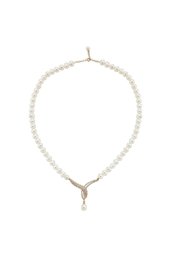 Yaprak Detay Taşlı Doğal İnci Kolye | | Birinci1926