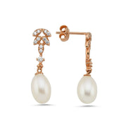 Zircon Stone Natural Pearl Earring