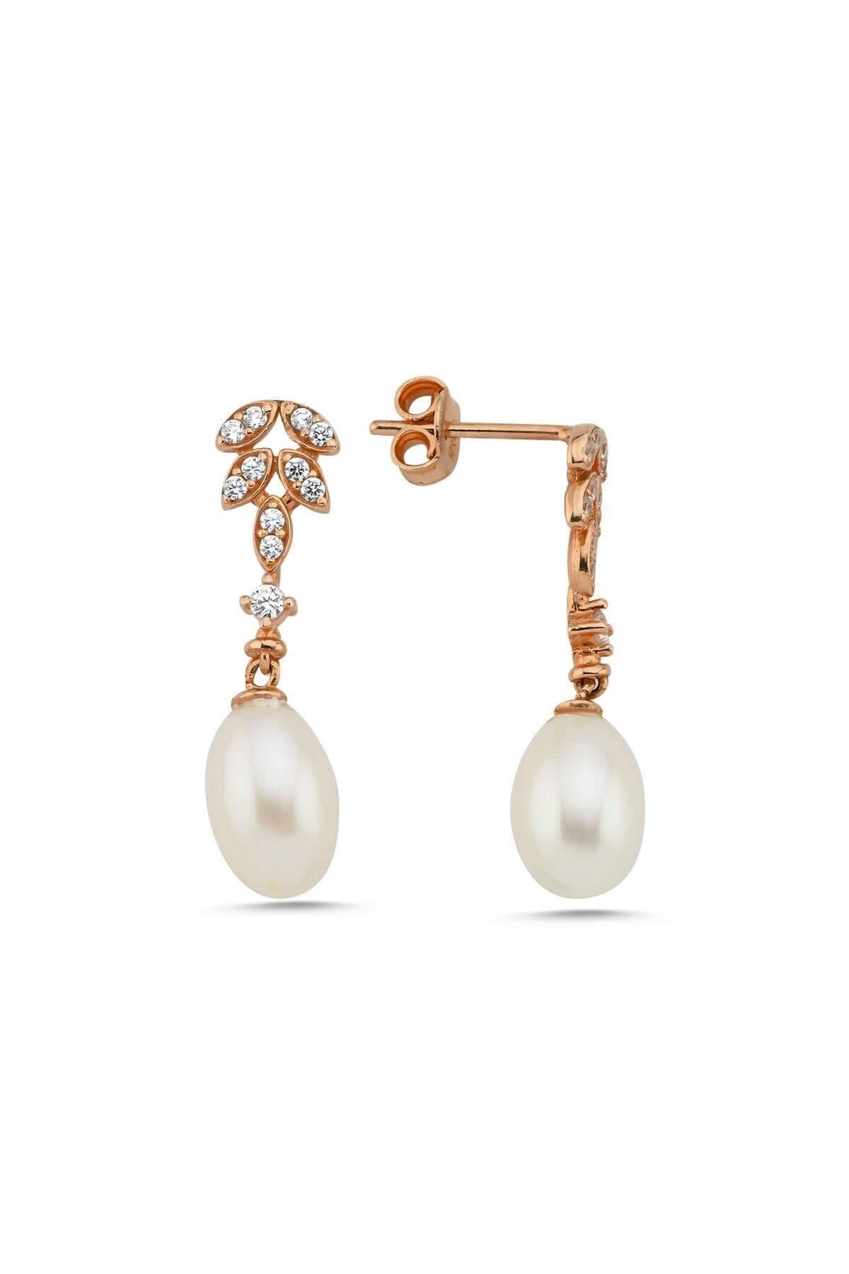 Zircon Stone Natural Pearl Earring