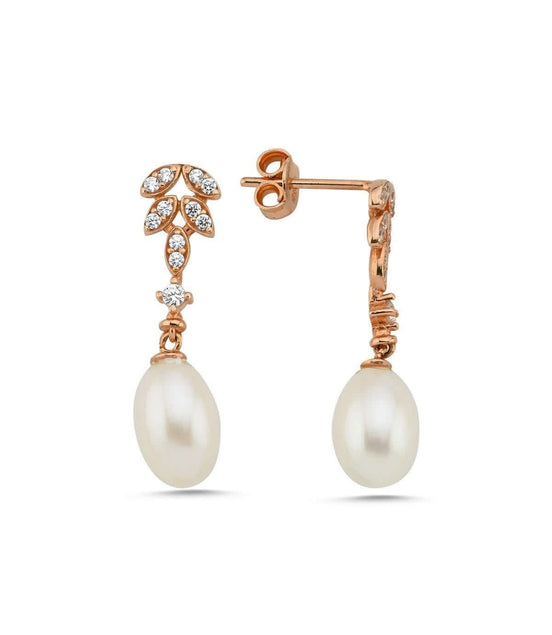 Zircon Stone Natural Pearl Earring