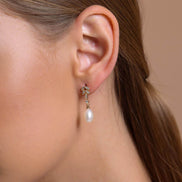 Zirkon Taşlı Doğal İnci Küpe | | Birinci1926