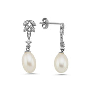 Zircon Stone Natural Pearl Earring