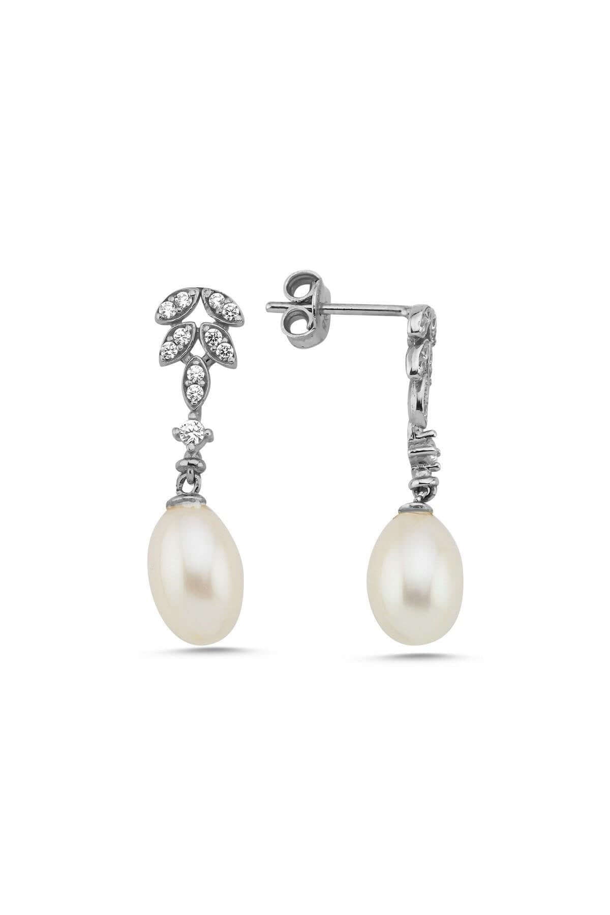 Zircon Stone Natural Pearl Earring