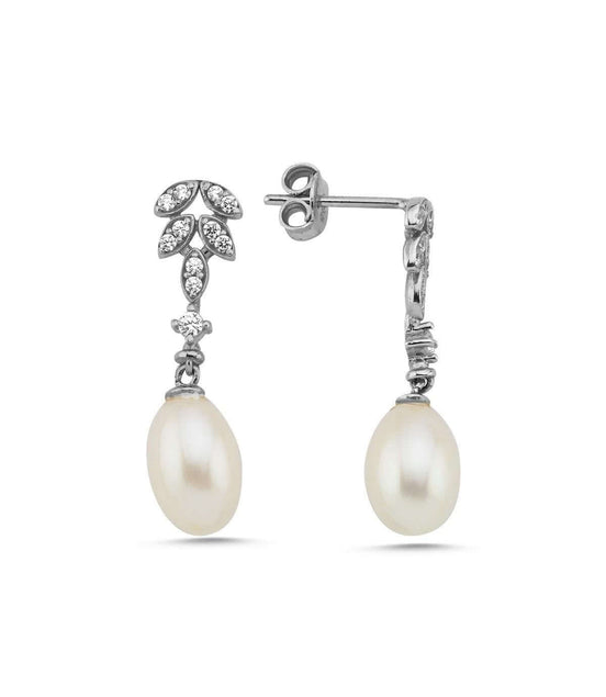 Zircon Stone Natural Pearl Earring