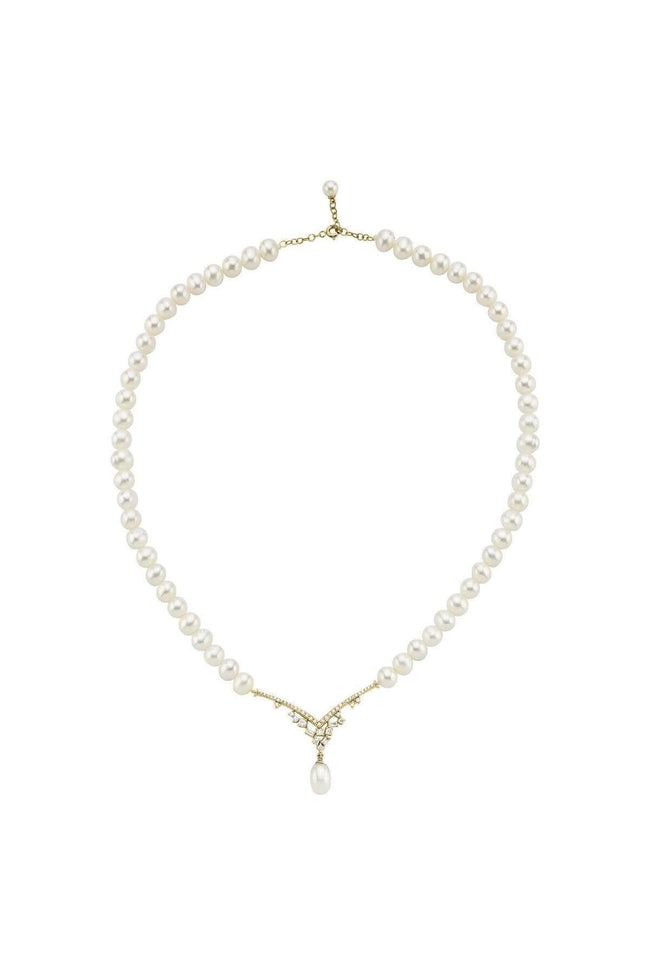 Zirkon Taşlı Doğal İnci Sallantılı Kolye | | Birinci1926