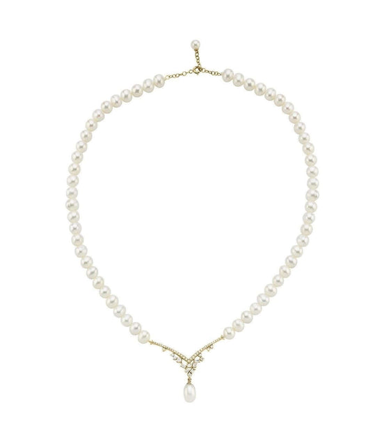 Zirkon Taşlı Doğal İnci Sallantılı Kolye | | Birinci1926