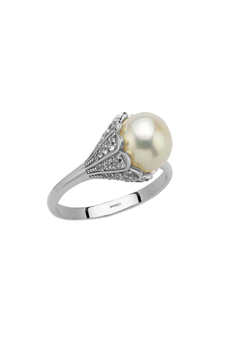Lightbulb Design Natural Pearl Ring
