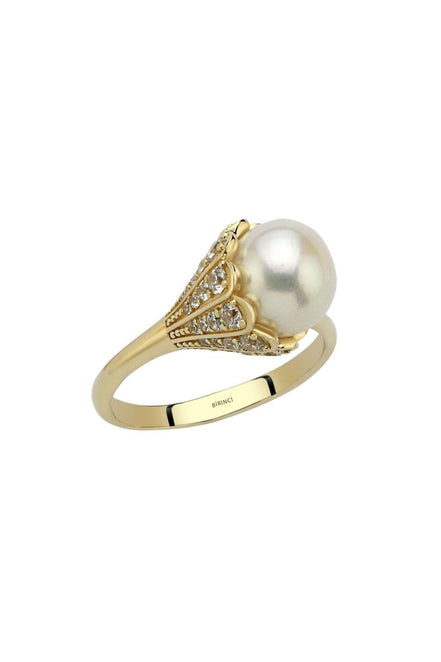 Lightbulb Design Natural Pearl Ring