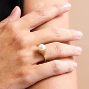 Lightbulb Design Natural Pearl Ring