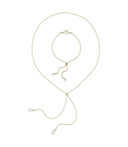 Asansörlü Doğal İnci Kolye Bileklik İkili Set | | Birinci1926