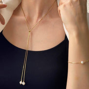 Asansörlü Doğal İnci Kolye Bileklik İkili Set | | Birinci1926