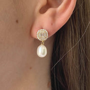 Baget Sekizgen Doğal İnci Sallantılı Küpe | | Birinci1926