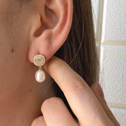 Baget Sekizgen Doğal İnci Sallantılı Küpe | | Birinci1926