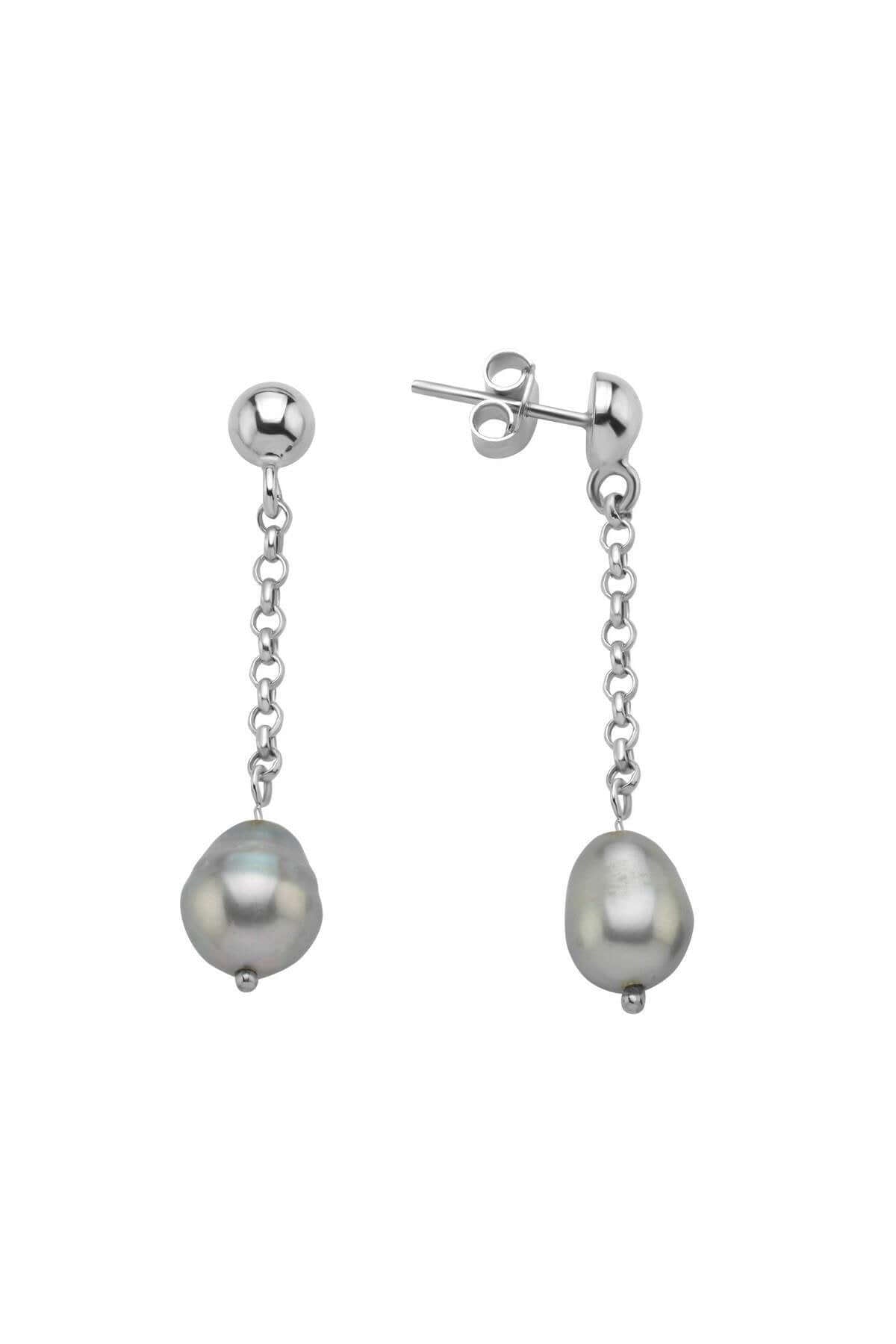 Natural Baroque Pearl Chain Earring