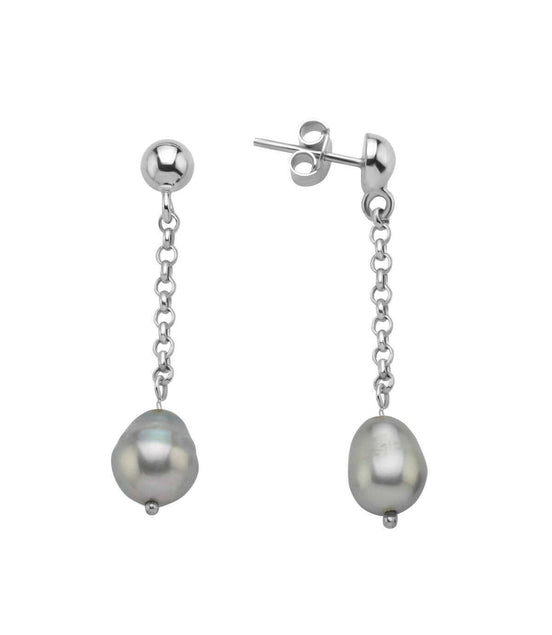Natural Baroque Pearl Chain Earring