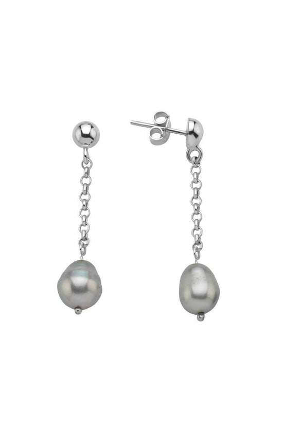 Natural Baroque Pearl Chain Earring