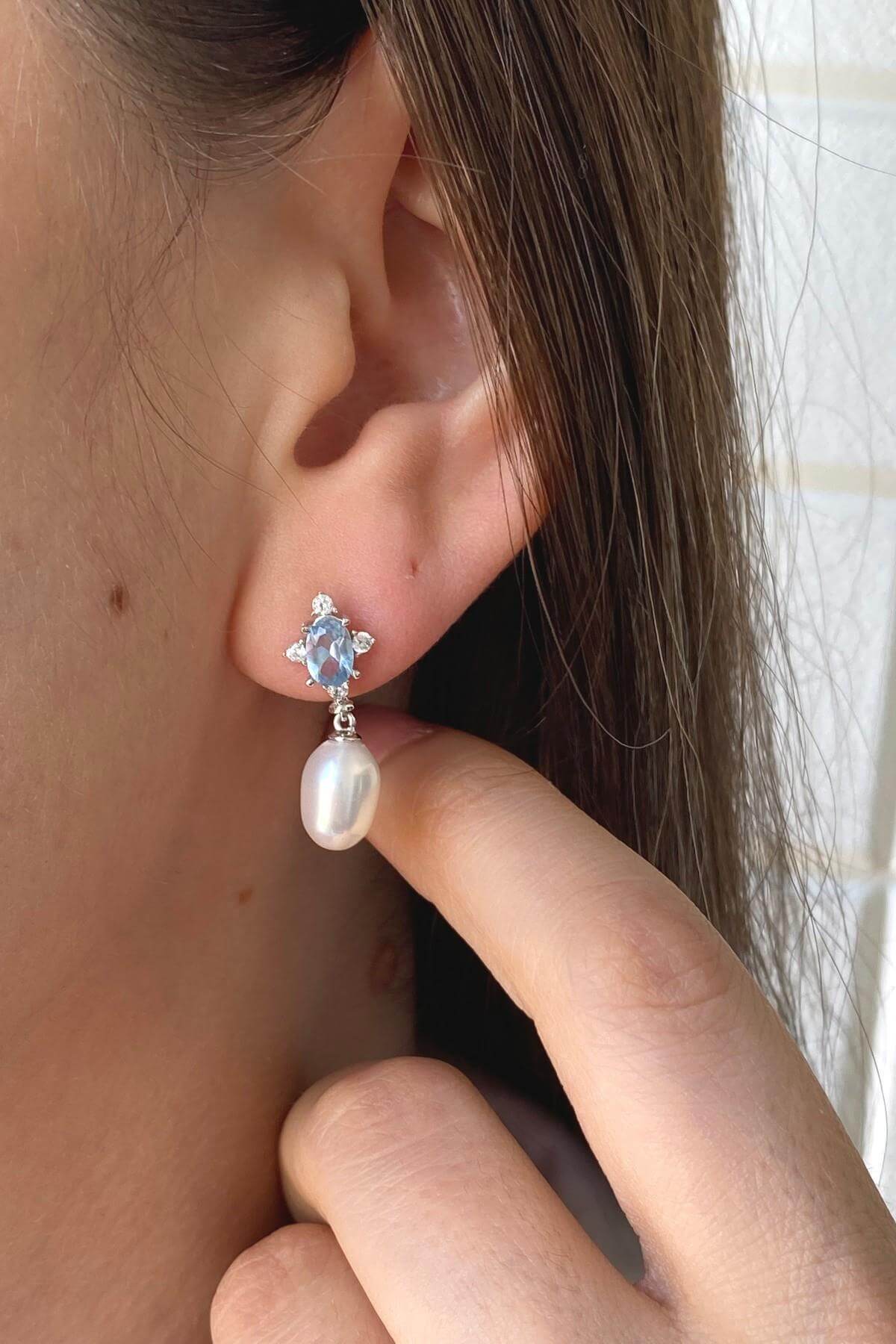 Colourful Natural Pearl Dangling Earring