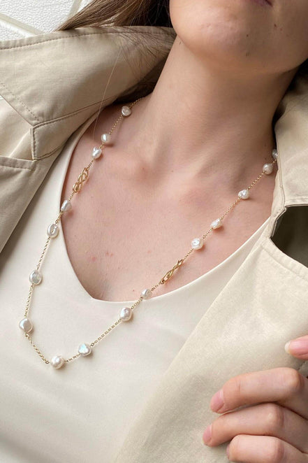 Infinity Stone Baroque Natural Pearl Necklace