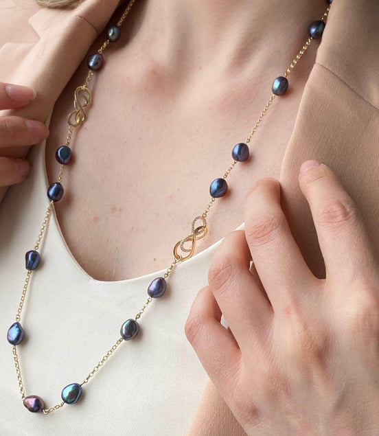 Infinity Stone Baroque Natural Pearl Necklace