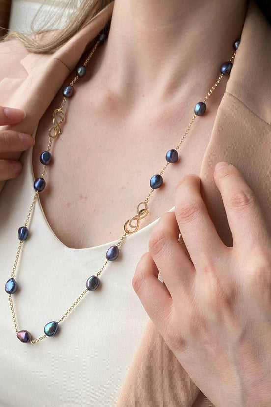 Infinity Stone Baroque Natural Pearl Necklace