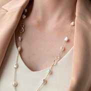 Infinity Stone Baroque Natural Pearl Necklace