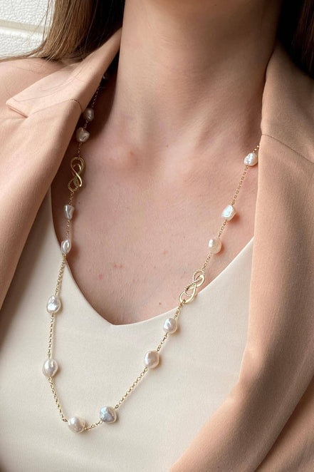 Infinity Stone Baroque Natural Pearl Necklace