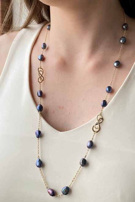 Infinity Stone Baroque Natural Pearl Necklace