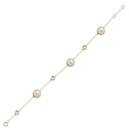 Üç Doğal İncili Zirkon Taşlı Bileklik | | Birinci1926