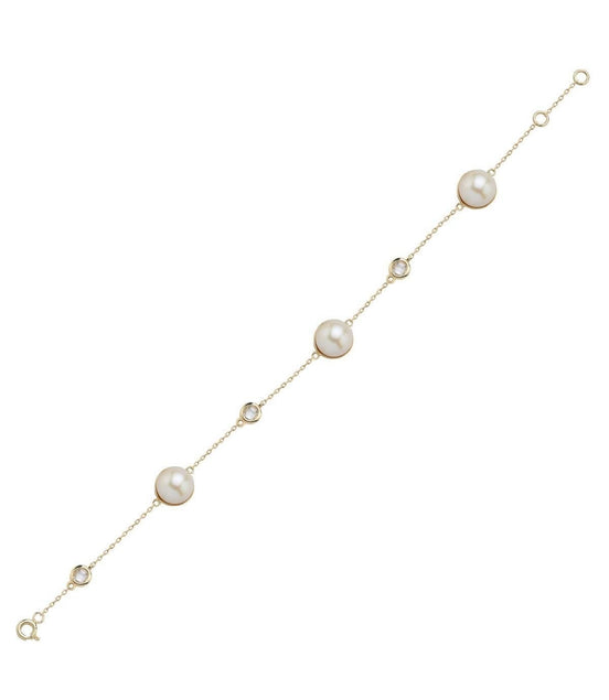 Üç Doğal İncili Zirkon Taşlı Bileklik | | Birinci1926