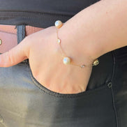 Üç Doğal İncili Zirkon Taşlı Bileklik | | Birinci1926