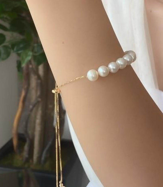 Asansör Zincirli Doğal İnci Kolye Bileklik İkili Set | | Birinci1926